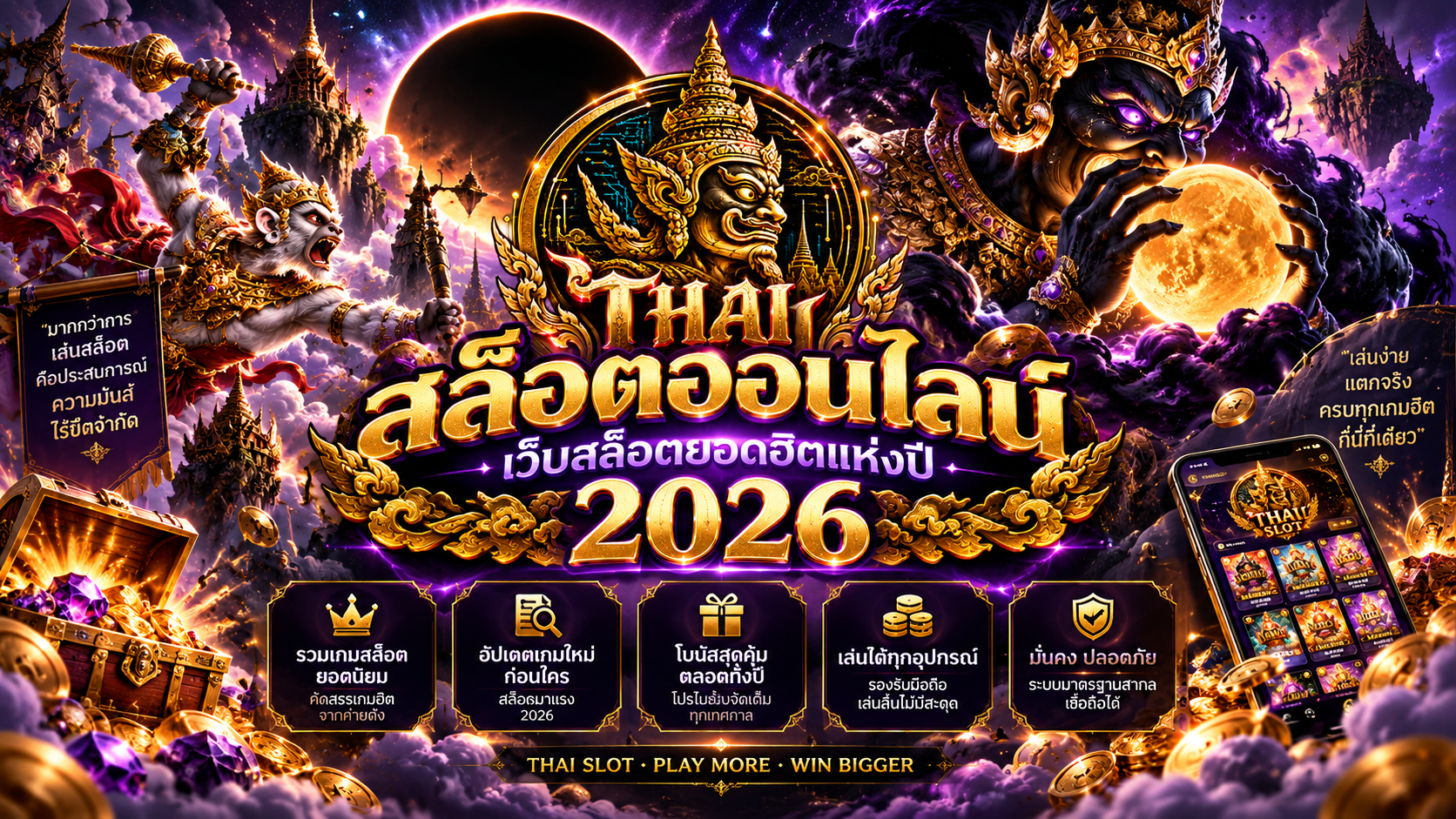 หน้าจอเกมสล็อตสมมติสำหรับอธิบายสัญลักษณ์และกติกา